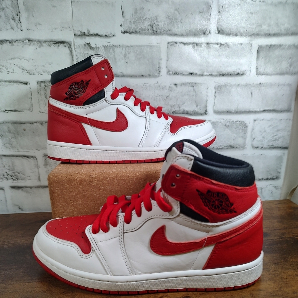 Nike Air Jordan 1 Retro High OG GS Size 7Y Heritage White Red Black 575441-161